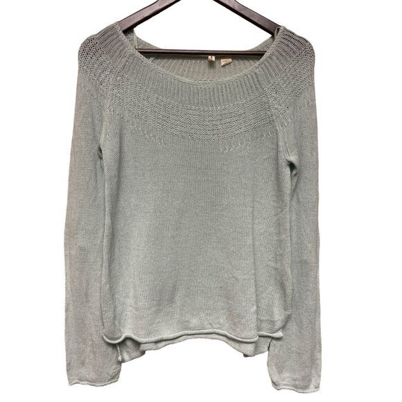 Anthropologie Moth Women's Sweater Linene Blend Mint Green Knit  Size Small - Picture 1 of 8
